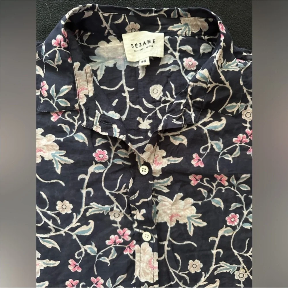Sezane Gate blouse Cotton and silk size FR36/S - Picture 3 of 4